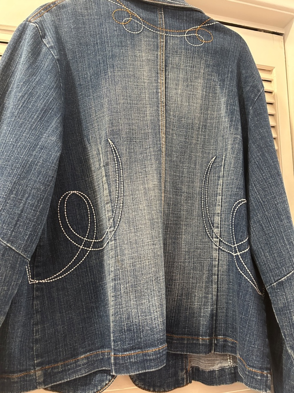 Denim Embellished Blue Women's Jacket
Lots of sparkle size large. - Picture 8 of 10